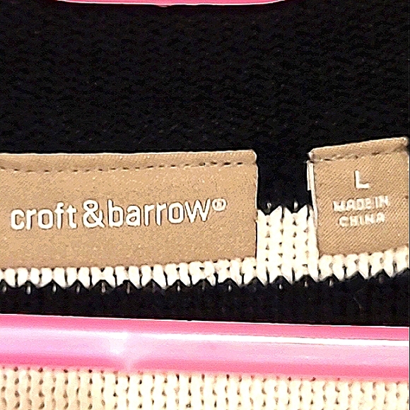 CROFT & BARROW VINTAGE BLACK AND WHITE BELL SLEEVE CARDIGAN EUC - Picture 5 of 9